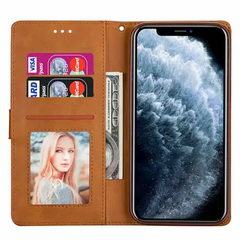 Caja del teléfono Para el iPhone 12 mini 11 Pro XS Max XR X SE 2020 8 7 6 6s Plus de Vuelta de la Hebilla de piel de Becerro de la Cremallera de la Flip Wallet de la Cubierta de Cuero
