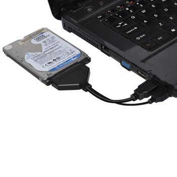DeepFox Doble USB 3.0 a Sata Adaptador Convertidor de Cable 22pin SATA III a USB3.0 Cable Para disco duro de 2,5