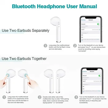 I7s TWS 5.0 de Auriculares Inalámbricos Bluetooth para HP Slate 7 Beats HSTHN-K12C Tableta de Auriculares de Música de Auriculares de Caja de Carga