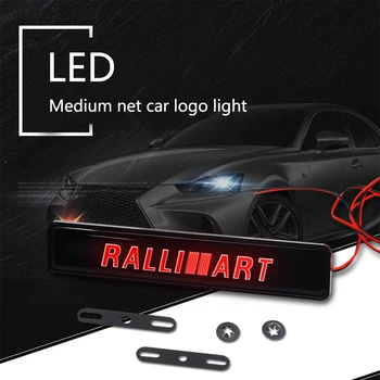 Etiqueta engomada del coche de la parrilla delantera emblema de LED de luces decorativas para el Mitsubishi Lancer ralliart 9 10 Asx, Outlander 3 Pajero Sport