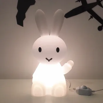 Conejo Conejo Liebre Bebé Lámpara Noche Luz Regulable USB Lámpara Creativa de dibujos animados de Animales de Regalo Para los niños los Niños Dormitorio Lámpara de Mesa LED