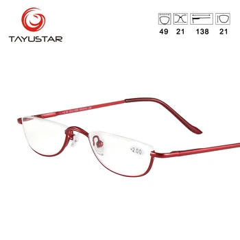 MEESHOW de Diseño de los Hombres Gafas de Lectura de las Mujeres de gafas de la Mitad de la Llanta Con el Caso Clásico de Acero Inoxidable de anteojos +1.00-+4.00