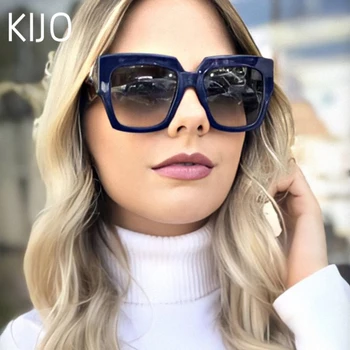 2019 doble once Cuadrados de gran tamaño Gafas de sol de las Mujeres de Lujo de la Marca Nuevo Diseñador Gradiente de Gafas de Sol de Marco Grande Vintage Eyewear
