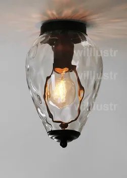 Willlustr de cristal transparente lámpara de techo transparente de la cortina de lámpara de cristal de la luz de la piña de Lunares onda de agua de cristal nórdicos iluminación