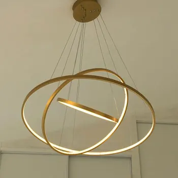 Led moderna Pedante Luz 3 Círculo anillos Colgante Lámparas Para sala Comedor Cocina Dormitorio de la Lámpara Colgante de Metal en Casa de Techo