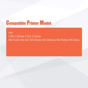 4pcs Compatible OKI Cartucho de Tóner de Color De Oki C301 C301dn C321 C321dn MC332dn MC342 MC342dn MC342dn impresora