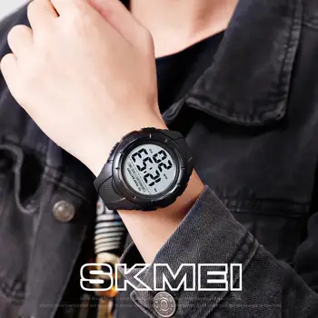 SKMEI Deporte de los Hombres Relojes de 5Bar Impermeable de la Pantalla LED Digital reloj de Pulsera de 10 años de la Batería Chronograp Masculino Reloj reloj hombre 1563