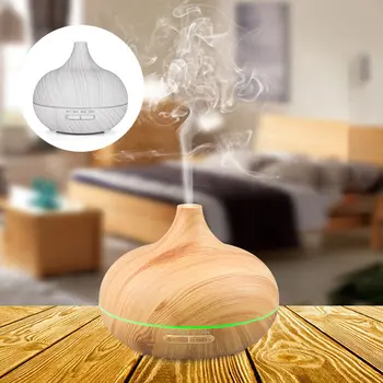 400 ml de Aroma Humidificador de Aire del grano de la madera con luces LED Aceite Esencial Difusor de Aromaterapia Electric Mist Maker para el Hogar