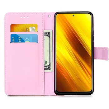 Para Xiaomi Poco X3 NFC 6.67 Pulgadas 2020 Pintado de la PU de Cuero Flip Case para Xiaomi PocoX3 NFC Cubierta del Soporte con Tarjeta de Billetera Caso de la Bolsa de
