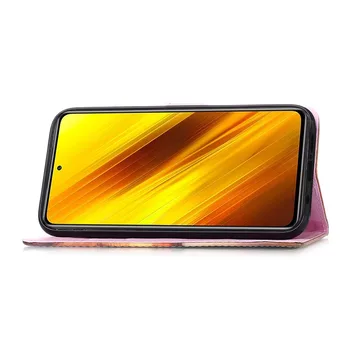 Para Xiaomi Poco X3 NFC 6.67 Pulgadas 2020 Pintado de la PU de Cuero Flip Case para Xiaomi PocoX3 NFC Cubierta del Soporte con Tarjeta de Billetera Caso de la Bolsa de