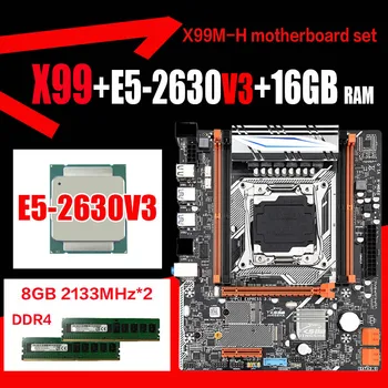 X99 DDR4 3DDR4 DIMM placa base conjunto con Xeon E5 2630 V3 LGA2011-3 CPU 2 * 8 GB = 16GB PC4 RAM 2400 mhz memoria DDR4 REG ECC RAM