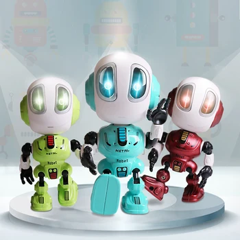 Smart Hablando Robot de Juguete DIY Gesto Electrónica de la Figura de Acción de Juguete en la Cabeza Táctil Sensible a la Luz LED de la Aleación de Robot Juguetes Para los Niños Regalo