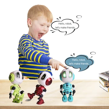 Smart Hablando Robot de Juguete DIY Gesto Electrónica de la Figura de Acción de Juguete en la Cabeza Táctil Sensible a la Luz LED de la Aleación de Robot Juguetes Para los Niños Regalo