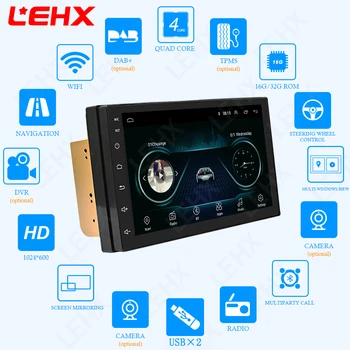 LEHX Doble Din Universal de 7 pulgadas Android 8.1 de la Radio del Coche de GPS Multimedia de la Unidad de Jugador Para TOYOTA, Nissan, Kia RAV4 Honda, Hyundai, VW