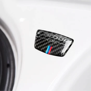 JEAZEA Coche Estilo de Fibra de Carbono, Núcleo de la etiqueta Engomada Emblema de la Columna B Calcomanía Anti-Arañazos Ajuste para BMW E46 E39 E60 E90 F30 F34 F10