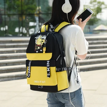 Nueva mochila de los estudiantes de viajes bagpack diseño de animación pika mochila para la escuela diariamente deportes estudiantiles bolsa de ordenador portátil backbag niñas