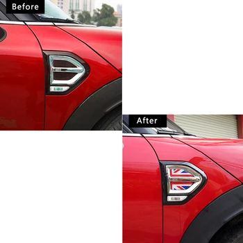 4pcs Car guardabarros delantero 3D etiqueta engomada de la decoración Para BMW MINI Cooper F60 Compatriota de los accesorios del coche de diseño exterior de Modificación de