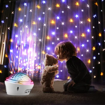 Proyector de estrellas USB LED de Luz de la Estrella de la Noche la Luz de 4 Colores Remoto de Control de Temporización de la Lámpara de Proyección para la Fiesta de Cumpleaños de la Boda Decoración