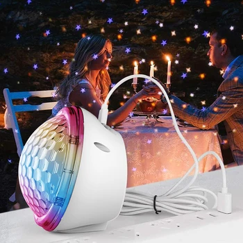 Proyector de estrellas USB LED de Luz de la Estrella de la Noche la Luz de 4 Colores Remoto de Control de Temporización de la Lámpara de Proyección para la Fiesta de Cumpleaños de la Boda Decoración