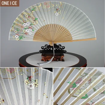 6 pulgadas Chino abanico de seda impresa de bambú fan de la boda de baile portátil mini craft eventail un Regalo principal del abanico