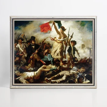 La libertad Guiando al Pueblo por el Artista Eugene Delacroix El arte Clásico del Louvre, de la Colección de Impresión de la Lona de Pintura Decoración картины