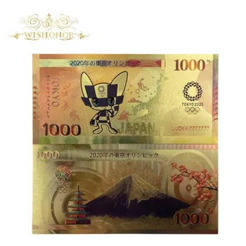 10Pcs Nuevo Color 2020 Japón en los juegos Olímpicos de Billetes Monte Fuji 10.000 Yenes Billetes en el 99,9% de Oro Falso que el Dinero de Papel Para la Colección