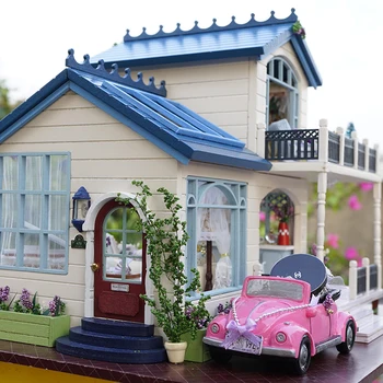 BRICOLAJE de Casa de Muñecas en Miniatura casa de Muñecas Con Muebles de Madera de la Casa de Miniaturas Juguetes Para Niños de Año Nuevo Regalo de Navidad Una
