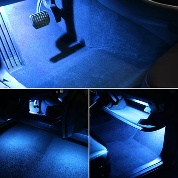 1/2/8PCS LED Coche Pie de Luz Ambiente de la Lámpara Para el Tesla Model X S 3 Interior de las Luces Decorativas de color Púrpura Azul Hielo Blanco Atmósfera de la Lámpara