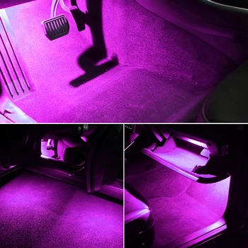 1/2/8PCS LED Coche Pie de Luz Ambiente de la Lámpara Para el Tesla Model X S 3 Interior de las Luces Decorativas de color Púrpura Azul Hielo Blanco Atmósfera de la Lámpara