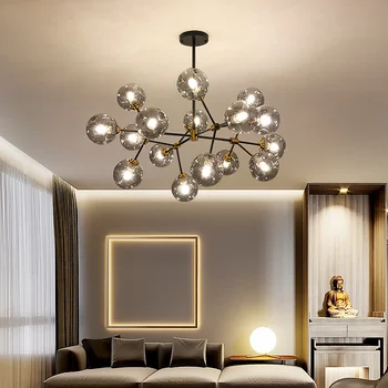 Moderno minimalista Cocina arañas de casa dormitorio comedor luz Burbujas de Vidrio lámpara de Araña loft de lujo molecular araña
