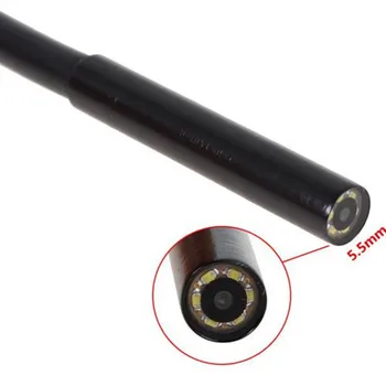 Min Lente de 5.5 mm Longitud de Cable de 2 Metros 6 LED 2 en 1 Cámara de Inspección Endoscopio para el Ordenador Y los Teléfonos Celulares