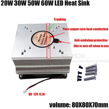 LED del Disipador de calor de Refrigeración del Radiador + Reflector Soporte + 60 90 120 Grados Lenes +Ventiladores De Alta Potencia 20W 30W 50W 100W LED de DC12V