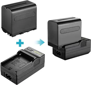 Neewer 2-Pack Regulable Bi-Color 660 Luz de Vídeo LED con Barndoor y 6.5 Pies Soporte de Luz, 4-Pack Recargable Batería 6600mAh