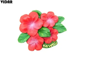 VIDAR Mundo de las Atracciones Turísticas de los Estados unidos HAWAI en Tres dimensiones Exquisita Isla de la Flor de Hibisco Imán para el Refrigerador