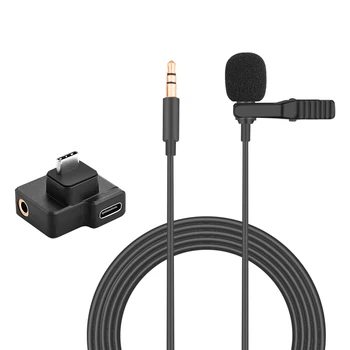 3.5 MM Adaptador de Micrófono para DJI Osmo Cámara de Acción de Largo Cable de Micrófono de Manos Libres de Grabación con Cable de Clip de Audio Adaptador de Accesorios