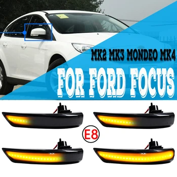 2x Dinámica del LED de Señal de Giro Luz Espejo del Lado del Indicador de Blinke Para Ford Focus Mk2 Mk3 2008-2016 Para Mondeo Mk4