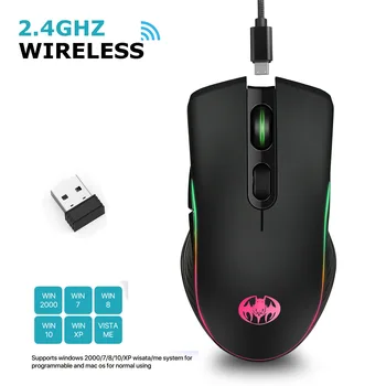2.4 G ratón inalámbrico recargable de ratón de alta calidad Ergonómico ratón óptico 1600DPI oficina ratón ratón de ordenador gaming mouse