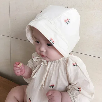 De las Niñas de bebé Mamelucos del Bebé de Una sola Pieza 0-3 años de la Ropa de Verano De 2020 Primavera de la Ropa del Bebé Bordado Niño Con Sombrero