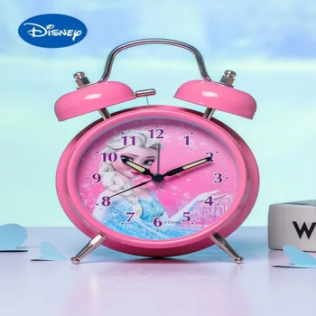 Auténtico Disney Congelado Aisha Reloj despertador, Lindo Especiales de los Niños de la Muchacha del Estudiante con la Campana Grande de la Mesilla de Alarma Silenciosa, Luminosa