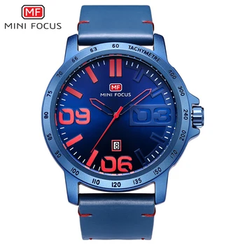 Moda Relojes para Hombre de la Marca Superior de Cuero de Lujo de Cuarzo Reloj Impermeable del Deporte de los Hombres Reloj de Pulsera de los Hombres del Reloj Azul relogio masculino