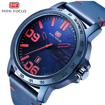 Moda Relojes para Hombre de la Marca Superior de Cuero de Lujo de Cuarzo Reloj Impermeable del Deporte de los Hombres Reloj de Pulsera de los Hombres del Reloj Azul relogio masculino