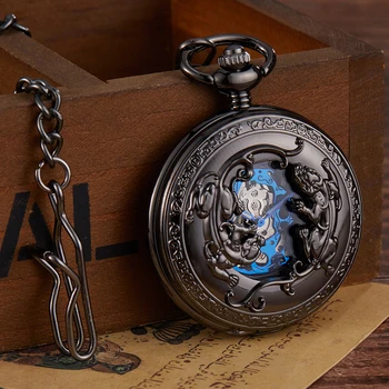 Steampunk Esqueleto Mecánico Reloj De Bolsillo De Las Mujeres De Los Hombres De Antigüedades De La Marca De Lujo Collar De Bolsillo & Relojes De Bolsillo De La Cadena Masculino Femenino Reloj