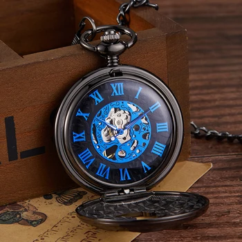 Steampunk Esqueleto Mecánico Reloj De Bolsillo De Las Mujeres De Los Hombres De Antigüedades De La Marca De Lujo Collar De Bolsillo & Relojes De Bolsillo De La Cadena Masculino Femenino Reloj