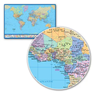Mapa del mundo HD de Gran Estilo Carteles y Grabados de la Pared de arte Decorativo de la Foto Lienzo de Pintura Para la Sala de estar Decoración del Hogar sin enmarcar
