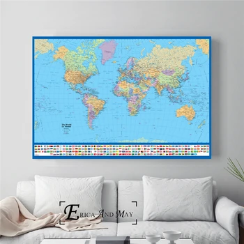 Mapa del mundo HD de Gran Estilo Carteles y Grabados de la Pared de arte Decorativo de la Foto Lienzo de Pintura Para la Sala de estar Decoración del Hogar sin enmarcar