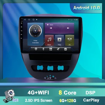 OKNAVI Android 9.0 Multimedia del Coche Reproductor de Vídeo Para Peugeot 107 Toyota Aygo Citroen C1 2005-2013 Stereo Radio GPS de Navegación 4G