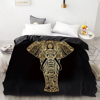 3D HD Impresión Digital Personalizada funda de Edredón,Edredón/Colcha/Manta caso de la Reina, Rey de ropa de Cama de 220x240,Ropa de cama Golden Elephant