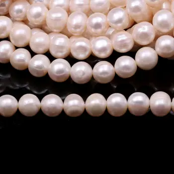 De agua dulce Natural de la perla perlas de alta calidad 36 cm ronda suelta perlas de BRICOLAJE de damas del collar de la pulsera de 9-10mm