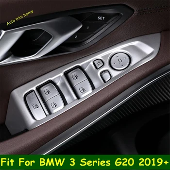 Coche de la Manija de la Puerta Panel de la Envolvente de la Ventana Levante el Interruptor de la Cubierta del Panel de Guarnecido de Ajuste Para la Serie 3 de BMW G20 2019 2020 2021 Interior Reinstale el Kit