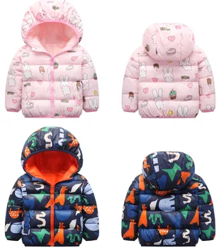 2019 invierno nuevos Niños ropa de Algodón acolchado de Fondo de Bebé de Algodón Suelta Abrigo Chica de dibujos animados los Niños chaqueta Cortaviento